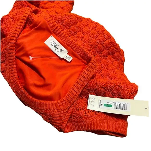 Eliza J | Dresses | Eliza J Dress Orange Crochet Sleeveless Midi Dress  Womens Boho Nwt 48 Large | Poshmark